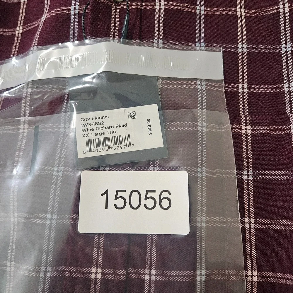 $148 NEW Mizzen + Main City Flannel Shirt Men XXL Trim‎ Wine Richard Plaid